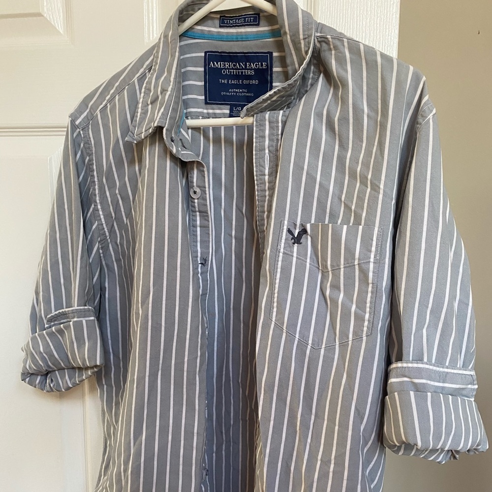 American Eagle Stripped Buttondown